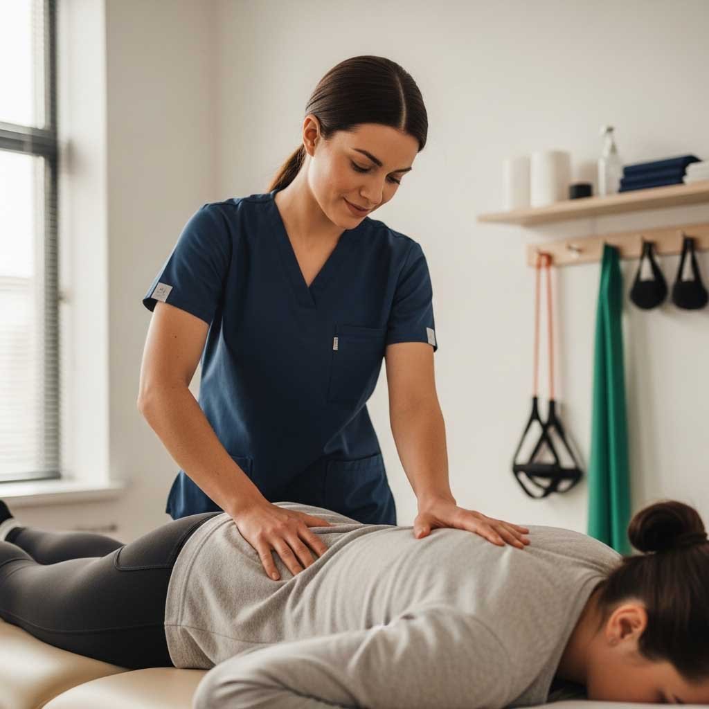 Hands on manual therapy back massage